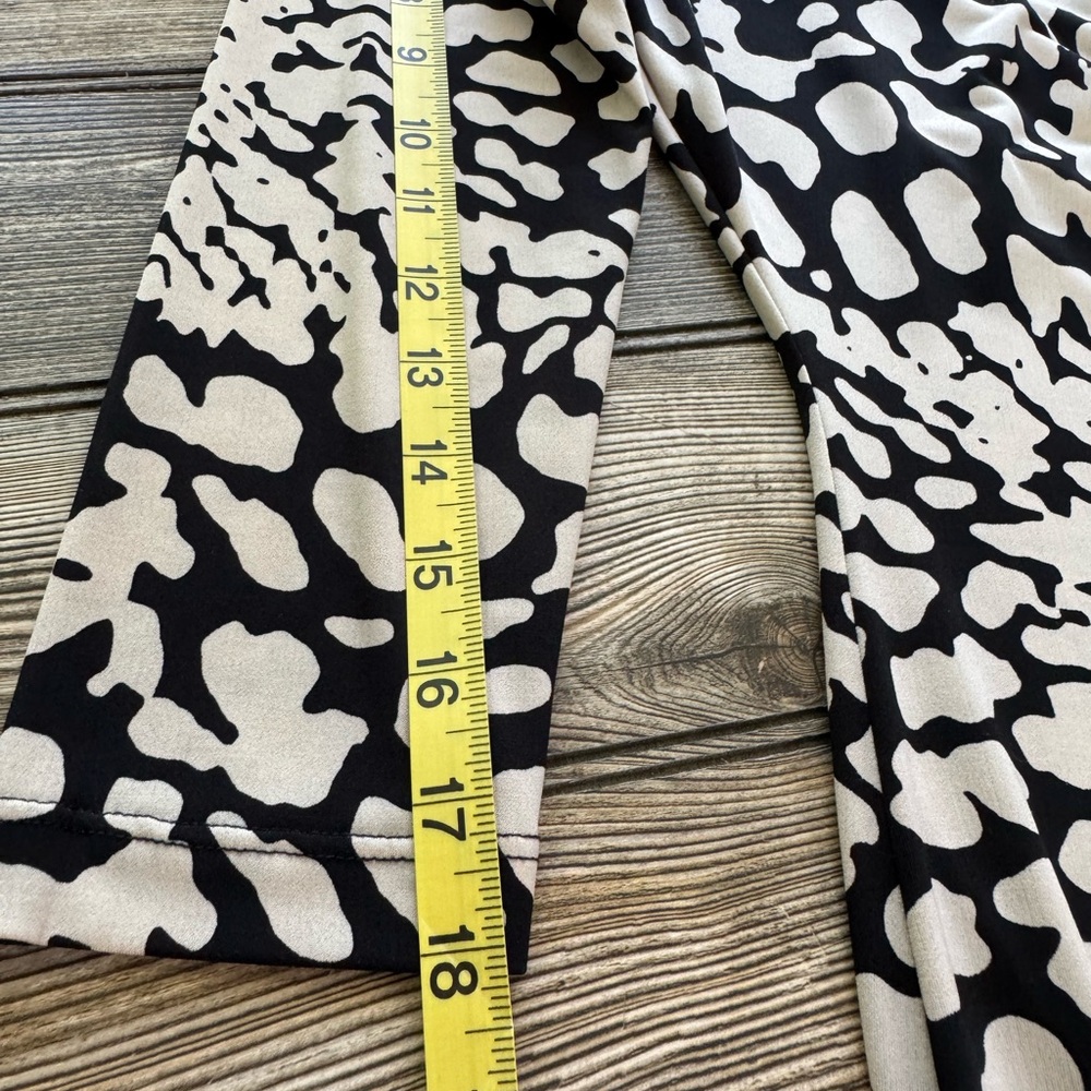 Calvin Klein Black and Cream Long Sleeve Dress Size 4 - Picture 8 of 14